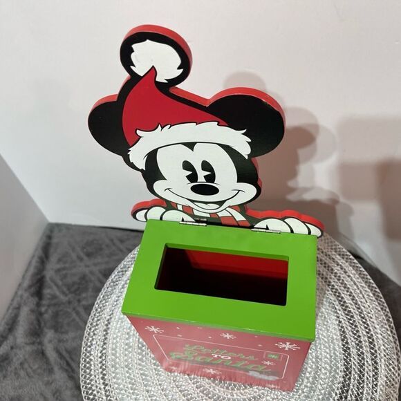 Disney Mickey Mouse Wooden Letters to Santa Box NWT - Picture 3 of 13